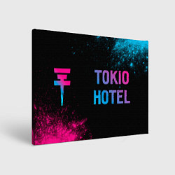 Холст прямоугольный Tokio Hotel - neon gradient по-горизонтали, цвет: 3D-принт