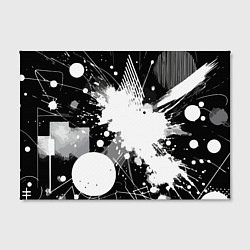 Холст прямоугольный Vanguard black and white abstraction - ai art, цвет: 3D-принт — фото 2