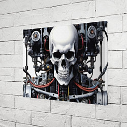 Холст прямоугольный Cyber skull - ai art, цвет: 3D-принт — фото 2