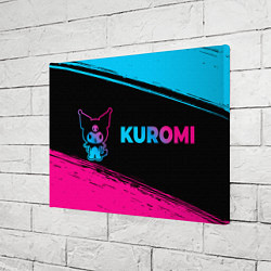 Холст прямоугольный Kuromi - neon gradient по-горизонтали, цвет: 3D-принт — фото 2