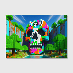 Холст прямоугольный Minecraft landscape with skull - ai art fantasy, цвет: 3D-принт — фото 2