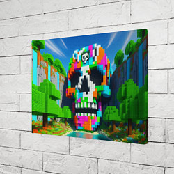 Холст прямоугольный Minecraft landscape with skull - ai art fantasy, цвет: 3D-принт — фото 2