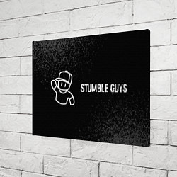 Холст прямоугольный Stumble Guys glitch на темном фоне по-горизонтали, цвет: 3D-принт — фото 2