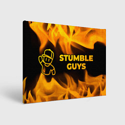 Холст прямоугольный Stumble Guys - gold gradient по-горизонтали, цвет: 3D-принт