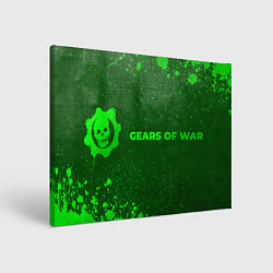 Холст прямоугольный Gears of War - green gradient по-горизонтали, цвет: 3D-принт