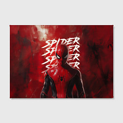 Холст прямоугольный Spider-man red background, цвет: 3D-принт — фото 2