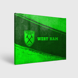 Холст прямоугольный West Ham - green gradient по-горизонтали, цвет: 3D-принт