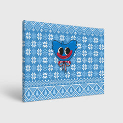 Холст прямоугольный Huggy Wuggy миленький новогодний свитер ugly, цвет: 3D-принт