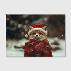 Холст прямоугольный Новогодняя рыжая лисица, цвет: 3D-принт — фото 2