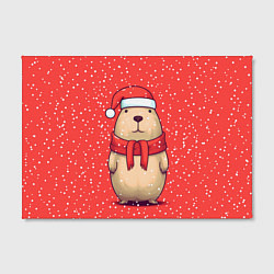 Холст прямоугольный Милая рождественская капибапра, цвет: 3D-принт — фото 2