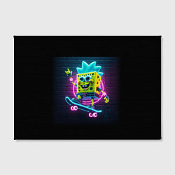 Холст прямоугольный Sponge Bob on a skateboard - ai art fantasy, цвет: 3D-принт — фото 2