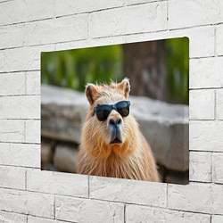 Холст прямоугольный Модная капибара в темных очках, цвет: 3D-принт — фото 2