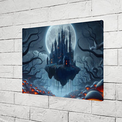 Холст прямоугольный Замок Дракулы и неоновые грибы - нейроарт фантазия, цвет: 3D-принт — фото 2