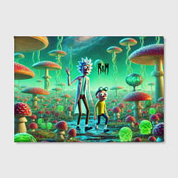 Холст прямоугольный Рик и Морти изучают планету мухоморов - нейроарт ф, цвет: 3D-принт — фото 2