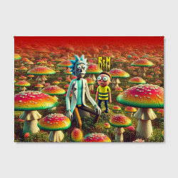 Холст прямоугольный Рик и Морти заблудились в мухоморном поле, цвет: 3D-принт — фото 2