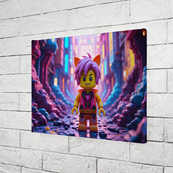 Холст прямоугольный Роблокс с фиолетовыми волосами, цвет: 3D-принт — фото 2