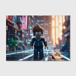 Холст прямоугольный Roblox испуганный человечек, цвет: 3D-принт — фото 2