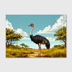 Холст прямоугольный Страус в природе, цвет: 3D-принт — фото 2