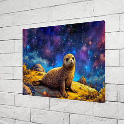 Холст прямоугольный Тюлень в космосе, цвет: 3D-принт — фото 2