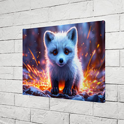 Холст прямоугольный Песец в искрах, цвет: 3D-принт — фото 2