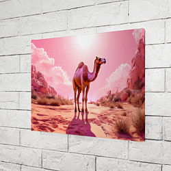 Холст прямоугольный Верблюд в розовой пустыне, цвет: 3D-принт — фото 2