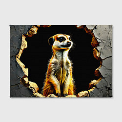 Холст прямоугольный Сурикат на черном, цвет: 3D-принт — фото 2