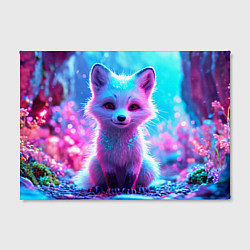 Холст прямоугольный Песец в неоновом свете, цвет: 3D-принт — фото 2