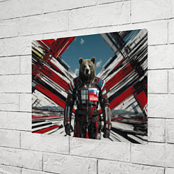 Холст прямоугольный Русский медведь абстрактный фон, цвет: 3D-принт — фото 2