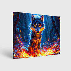 Холст прямоугольный Волк искры под лапами, цвет: 3D-принт