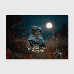 Холст прямоугольный Kingdom Come Deliverance 2 рыцарь котенок, цвет: 3D-принт — фото 2