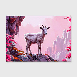 Холст прямоугольный Козлик в розовом свете, цвет: 3D-принт — фото 2