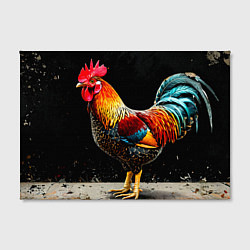 Холст прямоугольный Петух на черном, цвет: 3D-принт — фото 2