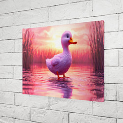 Холст прямоугольный Уточка на розовом озере, цвет: 3D-принт — фото 2