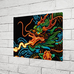 Холст прямоугольный Japanese neon dragon - irezumi, цвет: 3D-принт — фото 2
