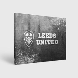 Холст прямоугольный Leeds United - grey gradient по-горизонтали, цвет: 3D-принт