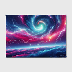Холст прямоугольный Spiral neon galaxy - ai art fantasy, цвет: 3D-принт — фото 2