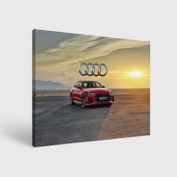 Холст прямоугольный Audi RS 7 на закате солнца, цвет: 3D-принт