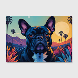 Холст прямоугольный Вечер и бульдог, цвет: 3D-принт — фото 2