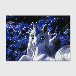 Холст прямоугольный Единорог - синий рог, цвет: 3D-принт — фото 2