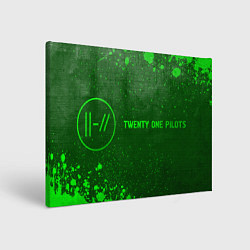 Холст прямоугольный Twenty One Pilots - green gradient по-горизонтали, цвет: 3D-принт