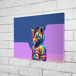 Холст прямоугольный Cool tiger cub - pop art, цвет: 3D-принт — фото 2