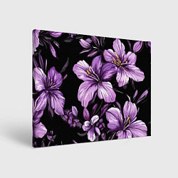 Холст прямоугольный Лилии винтажный узор, цвет: 3D-принт