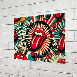 Холст прямоугольный Logo of the Rolling Stones - pop art, цвет: 3D-принт — фото 2