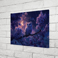 Холст прямоугольный Ночная сова на ветке, цвет: 3D-принт — фото 2