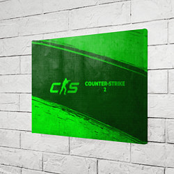 Холст прямоугольный Counter-Strike 2 - green gradient по-горизонтали, цвет: 3D-принт — фото 2
