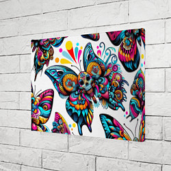 Холст прямоугольный Бабочка и череп - нейроарт паттерн, цвет: 3D-принт — фото 2