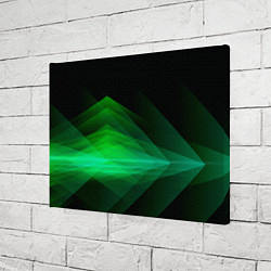 Холст прямоугольный Неоновая зеленая абстракция на черном фоне, цвет: 3D-принт — фото 2