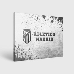 Холст прямоугольный Atletico Madrid - white gradient по-горизонтали, цвет: 3D-принт