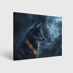 Холст прямоугольный Волк фэнтези стиль, цвет: 3D-принт