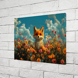 Холст прямоугольный Лисица в цветочном поле, цвет: 3D-принт — фото 2